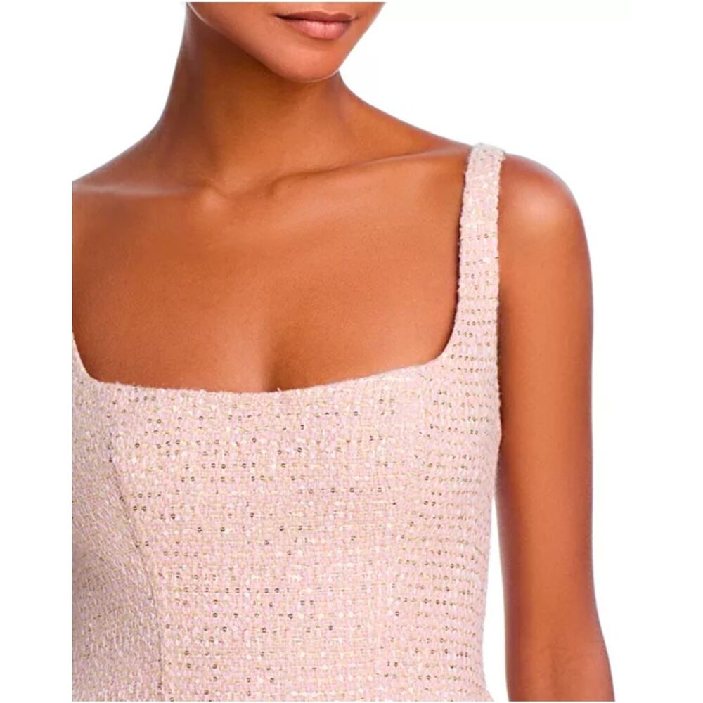 AQUA x Wicked Bloomingdale's Exclusive Pink Sequin Tweed Dress Size M NWT - Picture 12 of 13